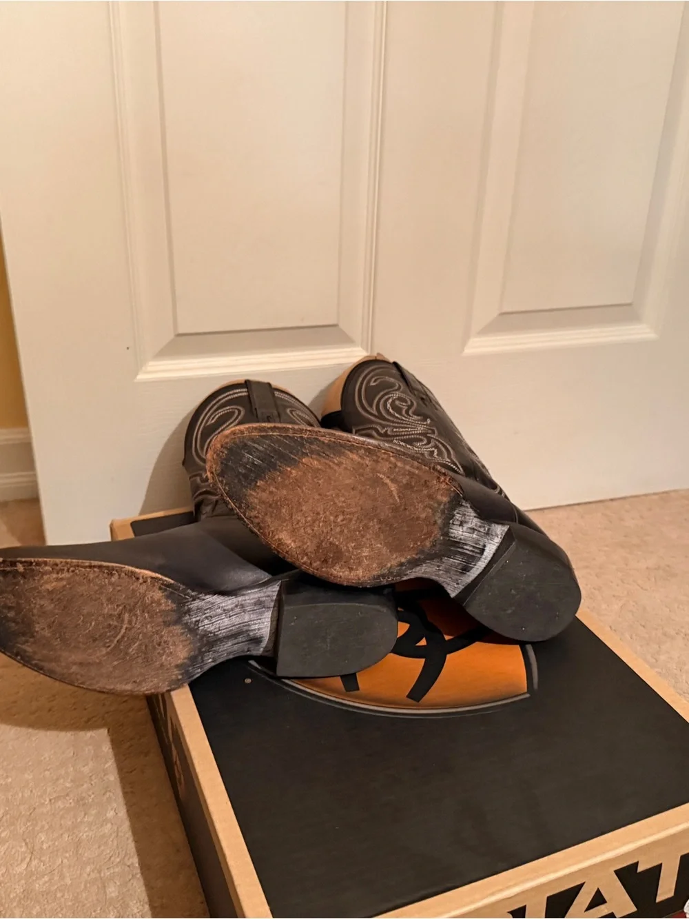 Ariat Brown and Black Leather Men's Western Cowboy Boots